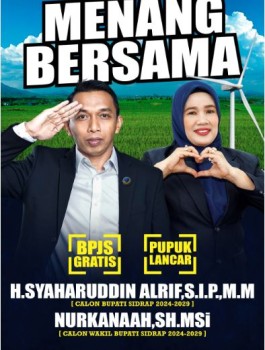 Esok, Syaharuddin Alrif Dan Nurkana'ah Sah Jadi Pasangan Terpilih Bupati Sidrap